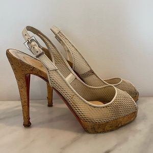 Christian Louboutin Mesh Marchand Slingback 38.5
